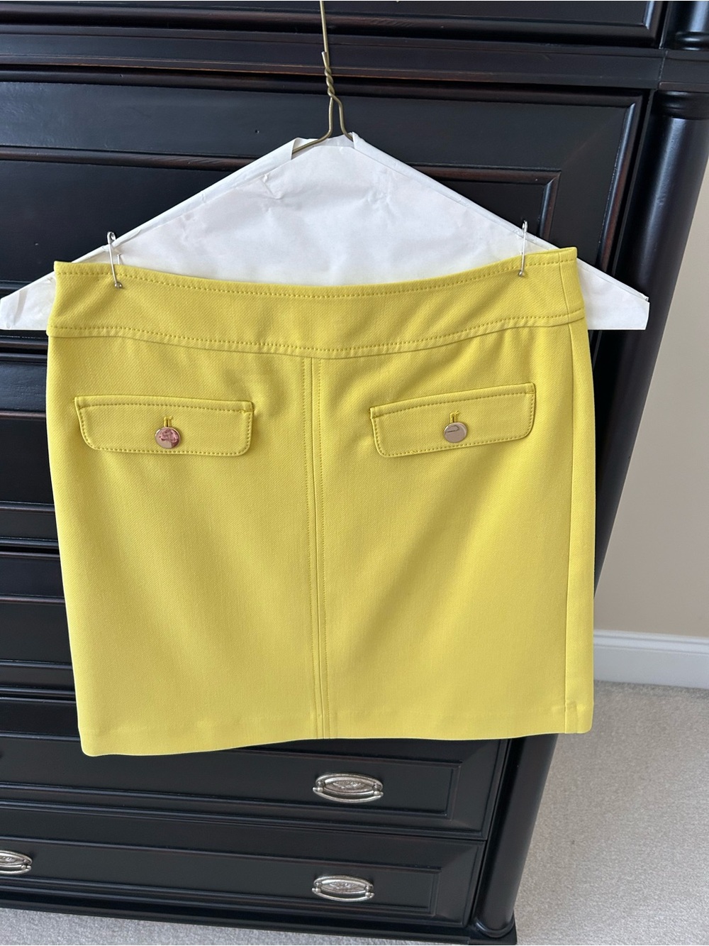 LOFT Bright Yellow Mini Skirt with Flap Pockets